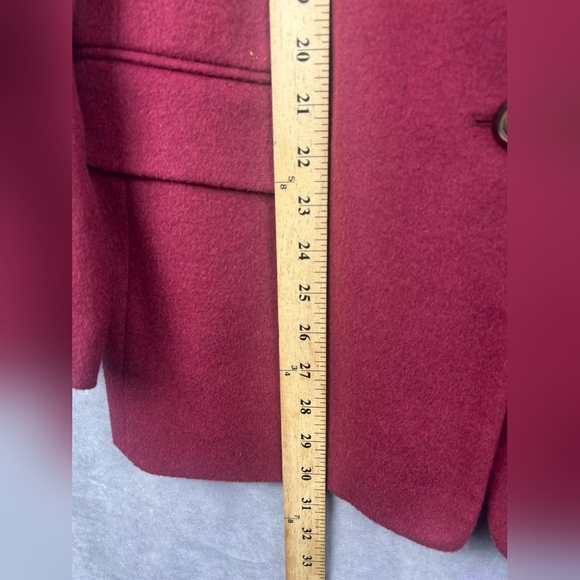 TALBOTS Burgundy Camel Hait Coat Blazer Woman Size 10 - Picture 5 of 9